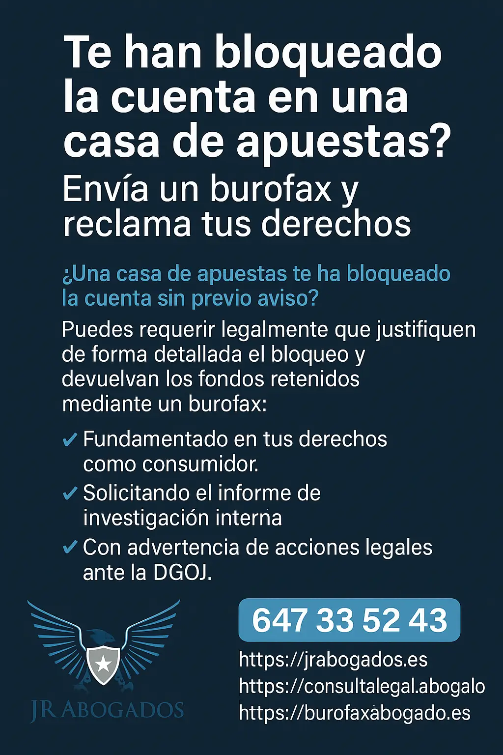 ¿Te han bloqueado la cuenta en una casa de apuestas? Envía un burofax y reclama tus derechos