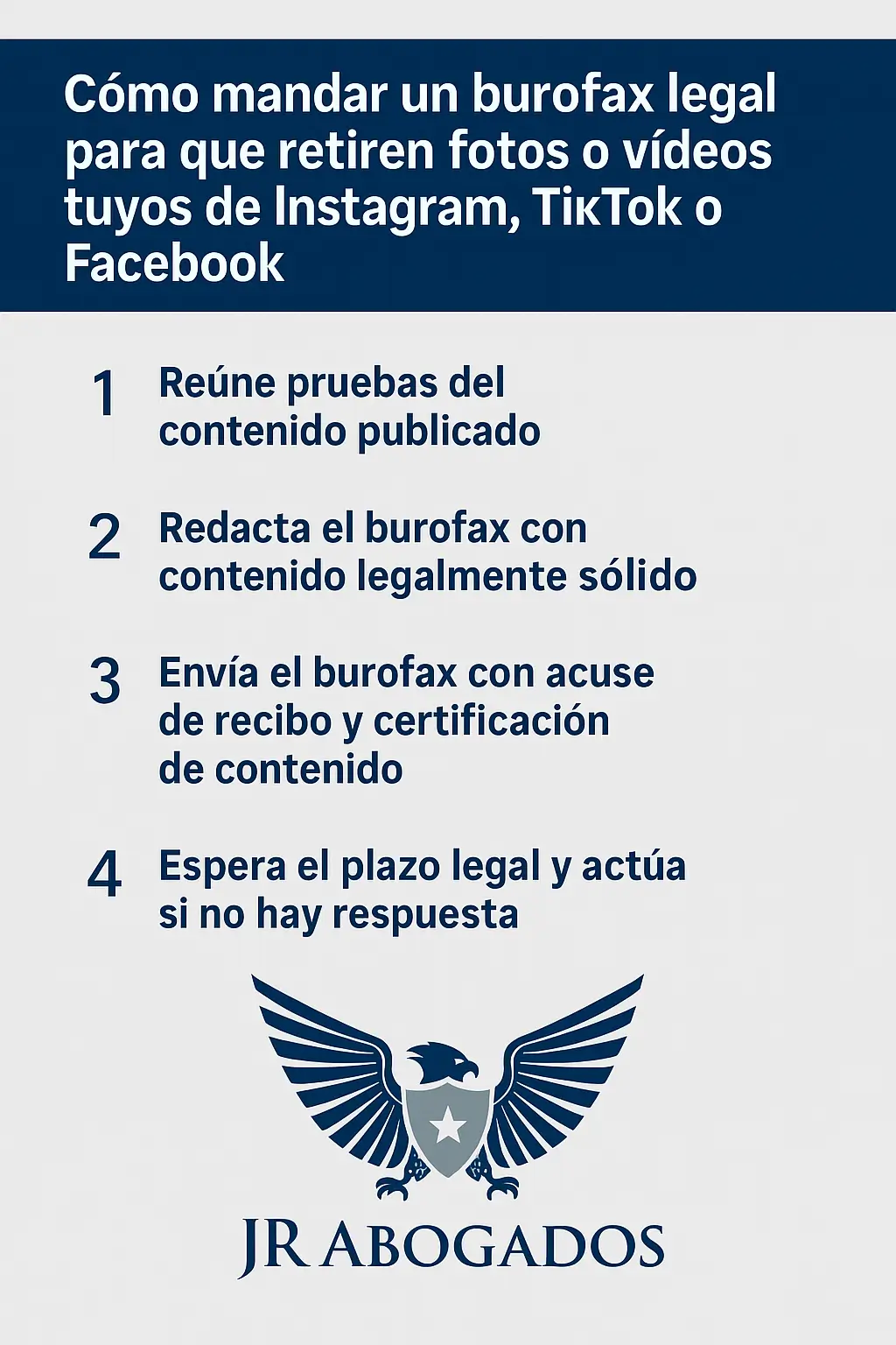 Cómo mandar un burofax legal para que retiren fotos o vídeos tuyos de Instagram, TikTok o Facebook