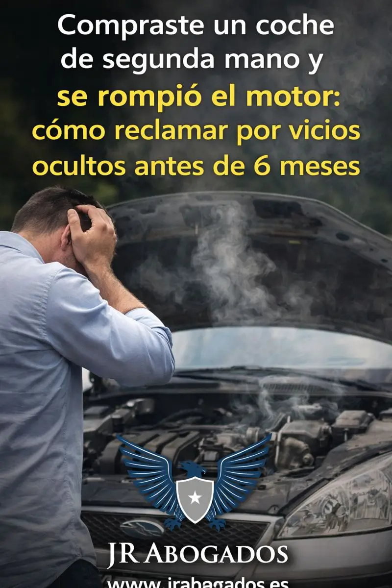 Compraste un coche de segunda mano y se rompió el motor: cómo reclamar por vicios ocultos antes de 6 meses